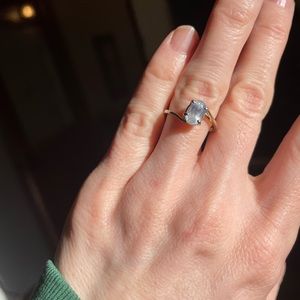 18k white gold moonstone ring.